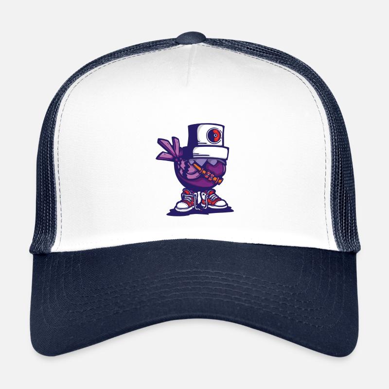 Vogel-Mütze - Kinder Trucker-Cap - Weiß/Navy