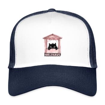 Annoyed cat in her kitty funny funny - Kids’ Trucker Cap - white/navy - Front