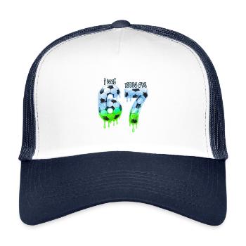 7th Birthday Soccer Shirt I was 6 Now Im 7 years - Casquette trucker enfant - blanc/marine - Devant