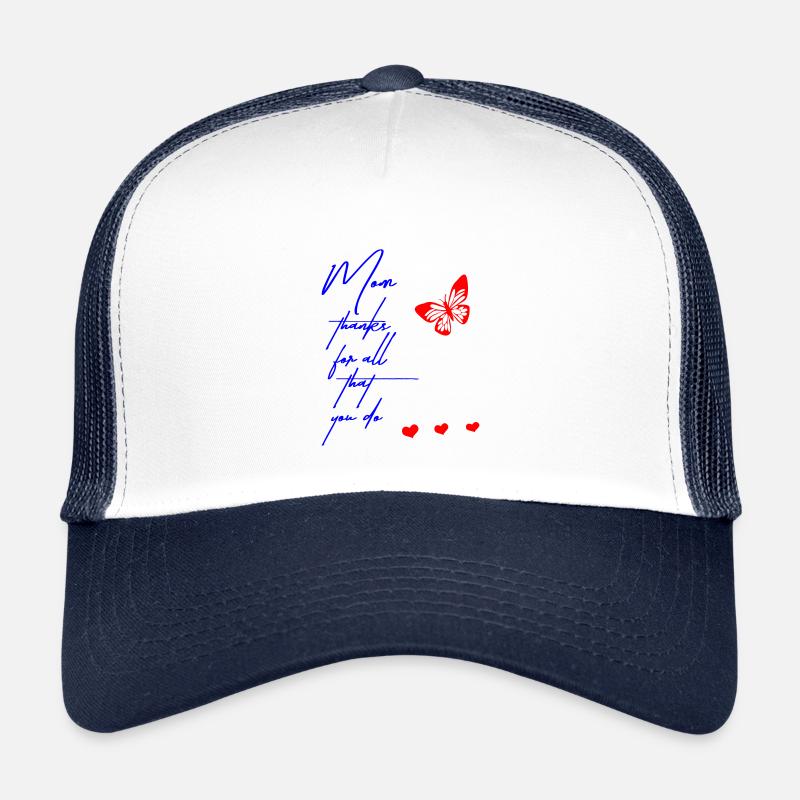 Danke Mama, Schmetterling - Kinder Trucker-Cap - Weiß/Navy