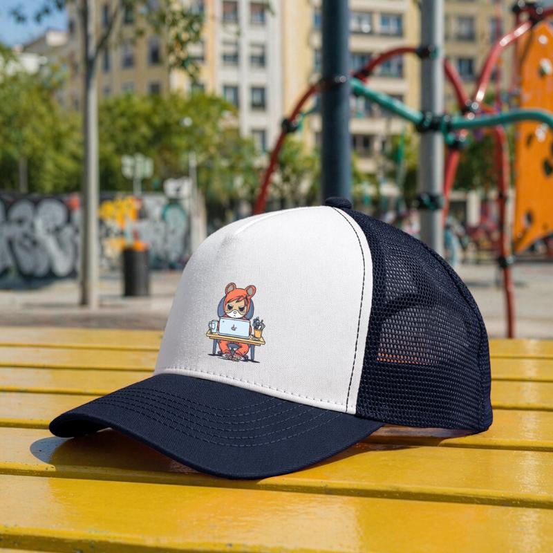 Grumpy Coder in Hoodie Kids’ Trucker Cap