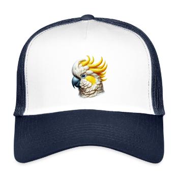 Perroquet cacatoès - Casquette trucker enfant - blanc/marine - Devant