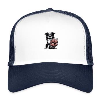 Talk To The Paw Border Collie Hütehund Collie  - Kinder Trucker-Cap - Weiß/Navy - Vorne