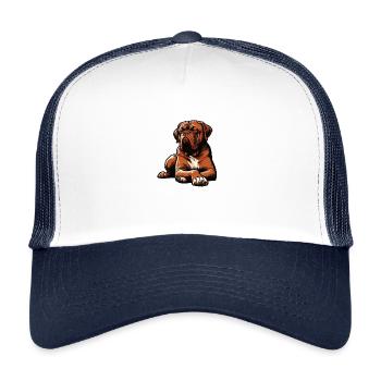 Talk to the Paw Bordeaux Dogge Bordeaux Doggen - Kinder Trucker-Cap - Weiß/Navy - Vorne