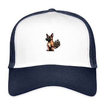 Parler à la patte Malinois Berger Chien de troupeau - Casquette trucker enfant - blanc/marine - Devant