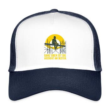 Gerüstbau, Aussicht, Handwerk Design - Kinder Trucker-Cap - Weiß/Navy - Vorne
