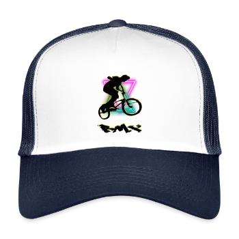 Vélo BMX - Casquette trucker enfant - blanc/marine - Devant