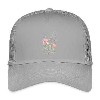 Tender summer meadow with flowers in pastel - Kids’ Trucker Cap - light grey - Front