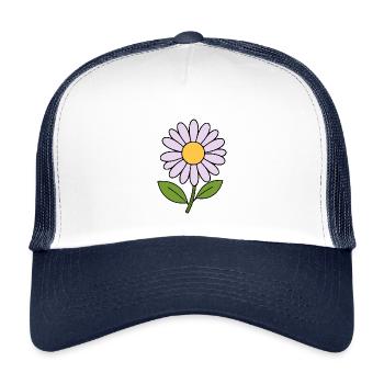 flower pastel flowers blossom lilac - Kids’ Trucker Cap - white/navy - Front