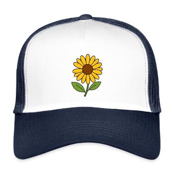 Flower Yellow Flowers Blossom Floral Design - Kids’ Trucker Cap - white/navy - Front