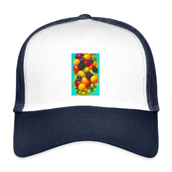 Früchte - Kinder Trucker-Cap - Weiß/Navy - Vorne