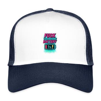 Battery Rage - Kinder Trucker-Cap - Weiß/Navy - Vorne