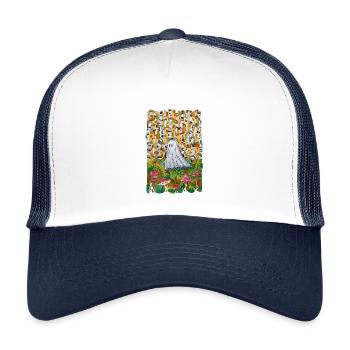 Little ghost in the woods. - Kids’ Trucker Cap - white/navy - Front
