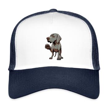 Weimaraner Weimaraner Lovers Weimaraner Keeper - Kids’ Trucker Cap - white/navy - Front