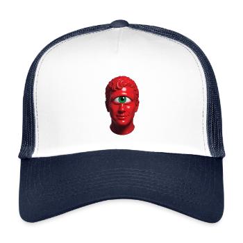 CYCLOP MAN – nette Leute - Kinder Trucker-Cap - Weiß/Navy - Vorne