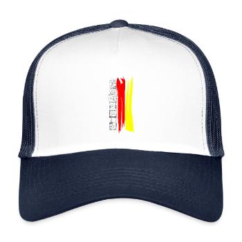German Flag Brush Stripes - Kids’ Trucker Cap - white/navy - Front