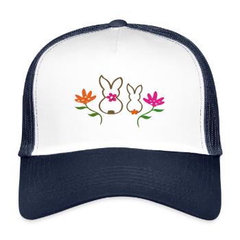 frohe Ostern - Kinder Trucker-Cap - Weiß/Navy - Vorne
