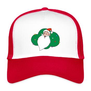 Weihnachtsmann & Co. KG Weihnachtsmann Tannengrün - Kinder Trucker-Cap - Weiß/Rot - Vorne