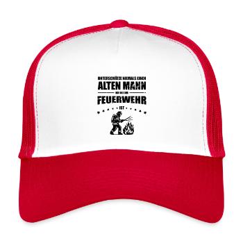Old Man - Firefighter Gift Firefighter - Kids’ Trucker Cap - white/red - Front