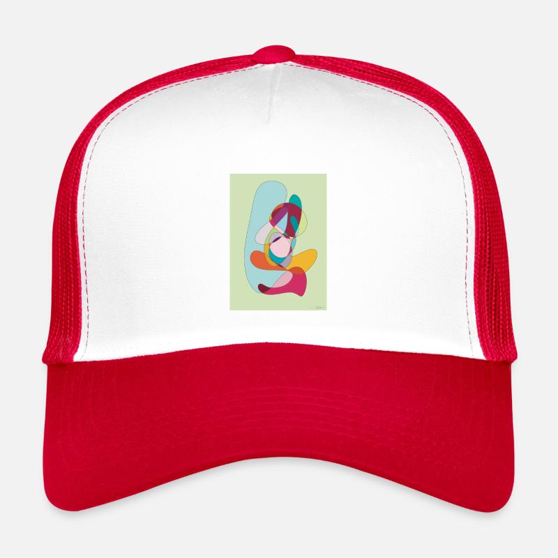 Abstrakte Farbflächen Komposition - Kinder Trucker-Cap - Weiß/Rot