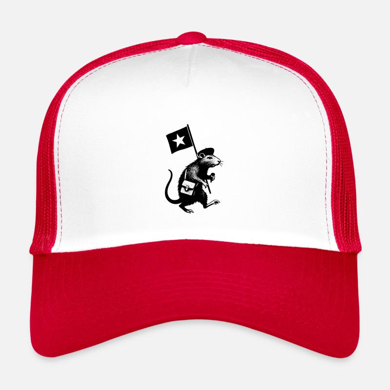 Maus mit Schulranzen Schwarz-Weiss Kinder Trucker-Cap