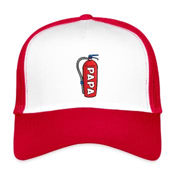 Announcing Baby - Firefighter Dad - Kids’ Trucker Cap - white/red - Front