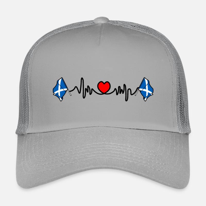 Herzfrequenz-Cardio für Schottland - Kinder Trucker-Cap - Hellgrau