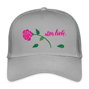 Tout le meilleur avec une rose - Casquette trucker enfant - gris clair - Devant