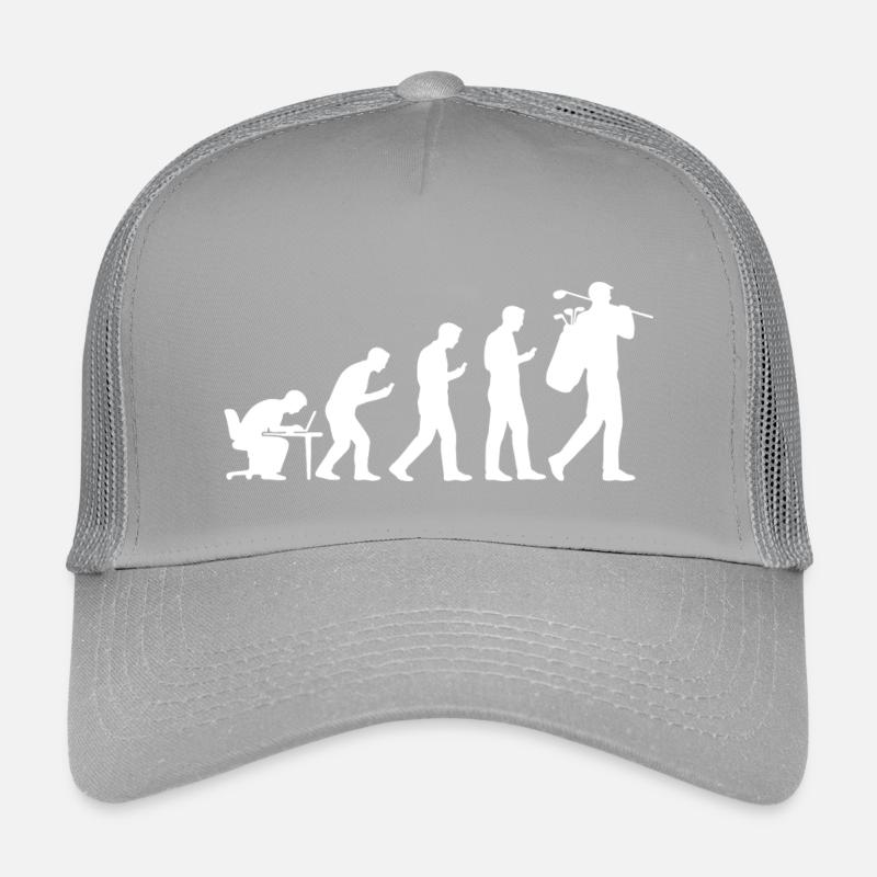 Evolution Golf Funny Gift for Golfers Men - Kids’ Trucker Cap - light grey