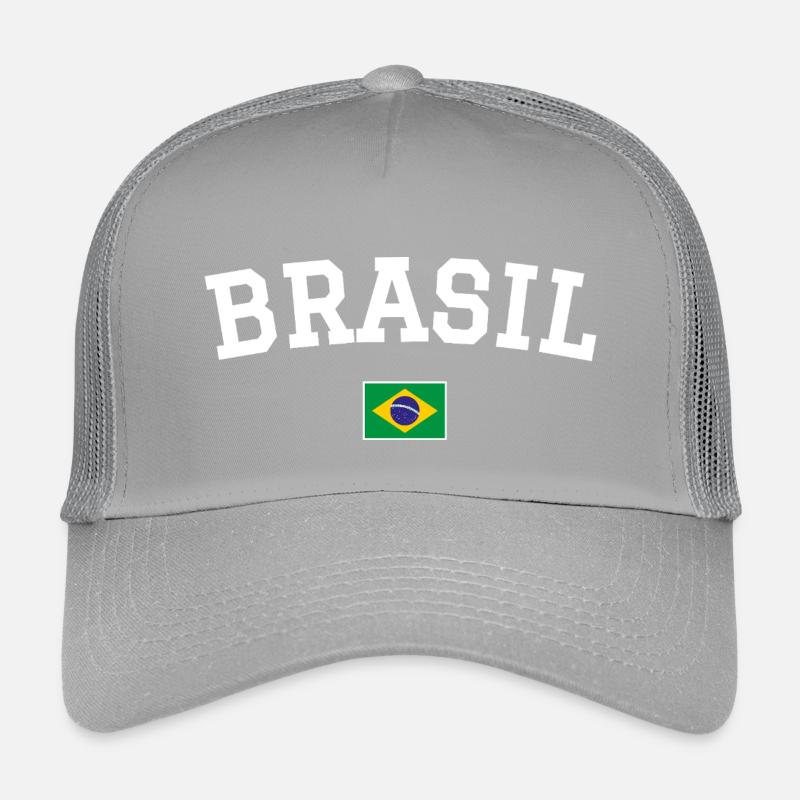 Brazil Flag Design White Kids’ Trucker Cap