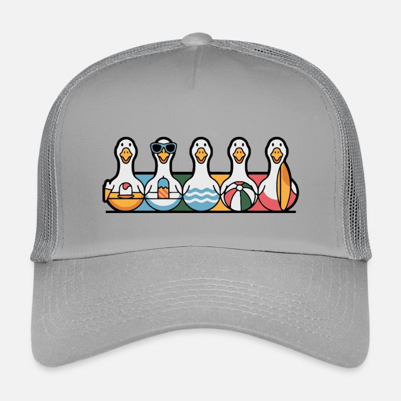 Reihe von Sommergänsen - Kinder Trucker-Cap - Hellgrau