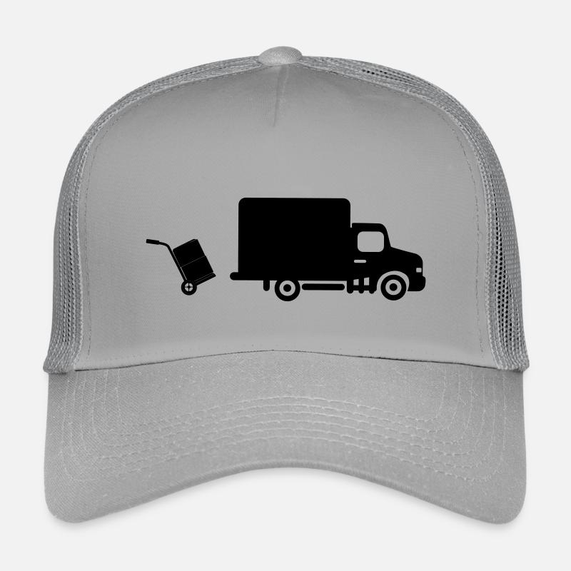Moving van with handcart Kids’ Trucker Cap
