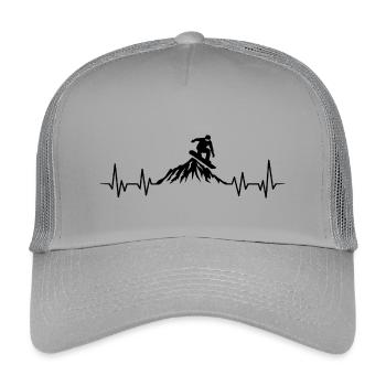 Snowboard-Herzschlag-Snowboarden - Kinder Trucker-Cap - Hellgrau - Vorne