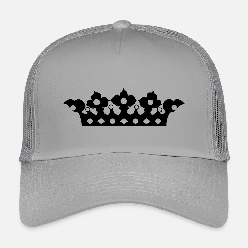 Goldene Krone mit Perlenschirm - Kinder Trucker-Cap - Hellgrau