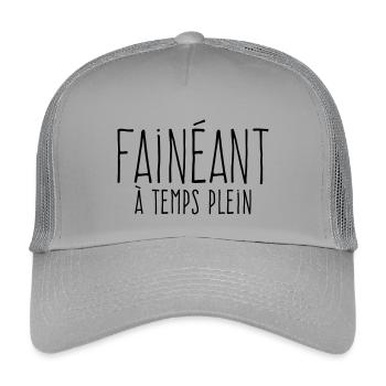 Full-time Slacker - In Praise of Laziness - Kids’ Trucker Cap - light grey - Front