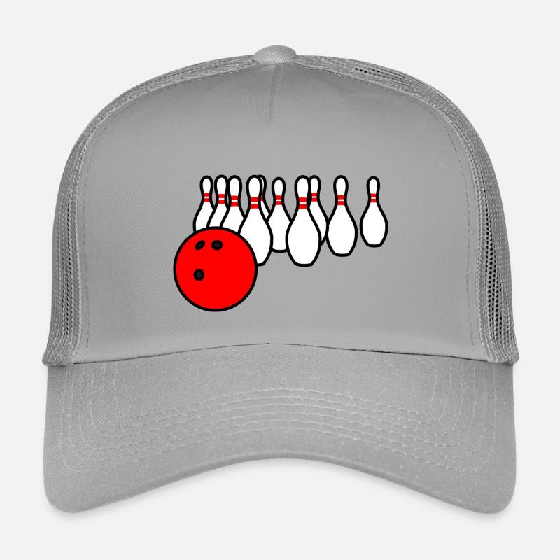 Bowlingkugel mit Pins - Kinder Trucker-Cap - Hellgrau