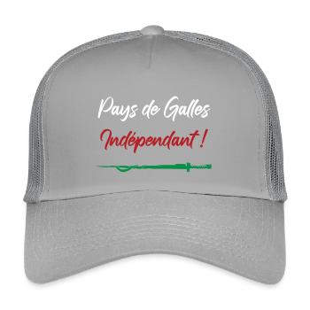 Pays de Galles Indépendant ! Perceval - Casquette trucker enfant - gris clair - Devant