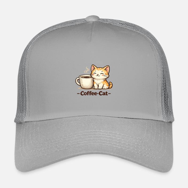 Kaffee-Kätzchen Illustration Kinder Trucker-Cap