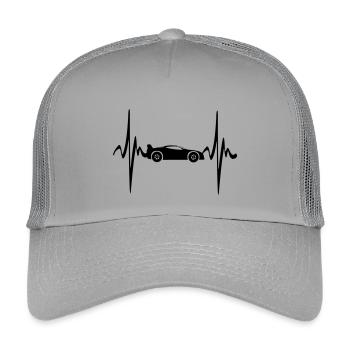 Fréquence cardiaque cardio de la voiture de sport - Casquette trucker enfant - gris clair - Devant