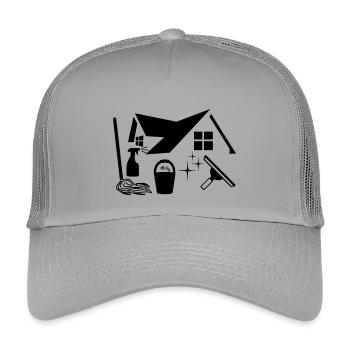 Logo de nettoyeur de vitres pour vêtements d’entreprise - Casquette trucker enfant - gris clair - Devant