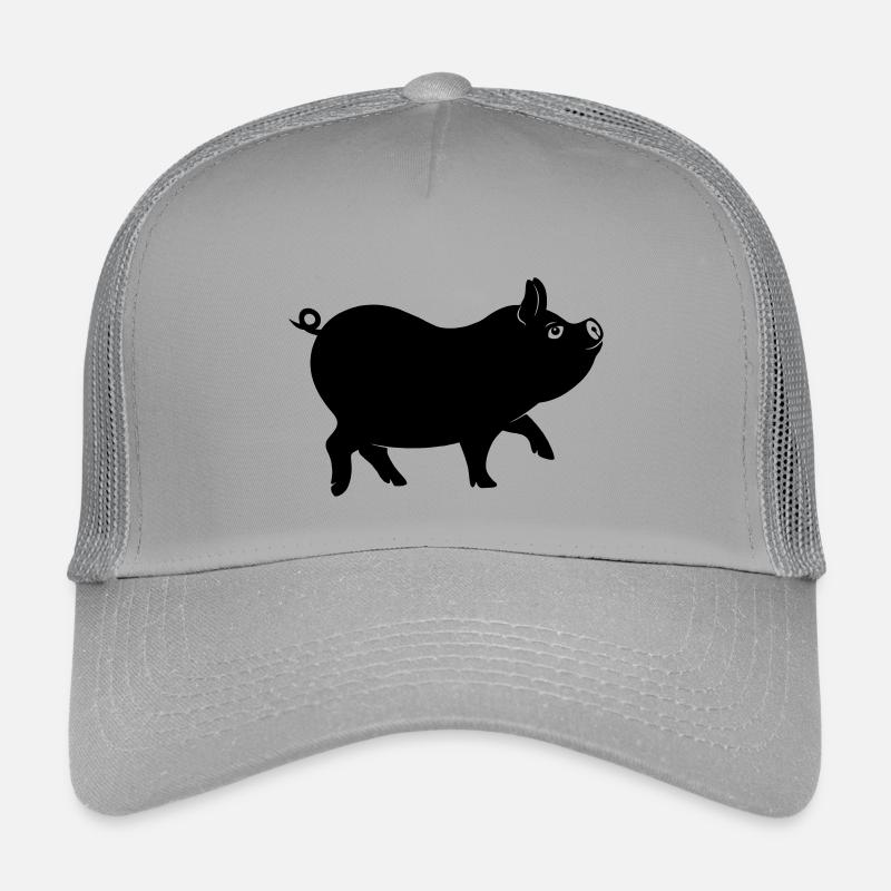 Schweineschattenfigur mit lockigem Schwanz Kinder Trucker-Cap