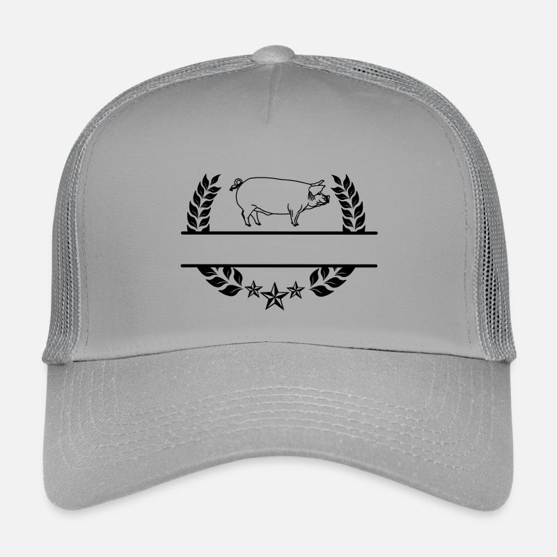 Cochon transparent dans une couronne de laurier. Casquette trucker enfant