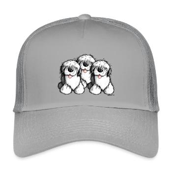 Bobtail chien- Old English Sheepdog - dessin animé - Casquette trucker enfant - gris clair - Devant