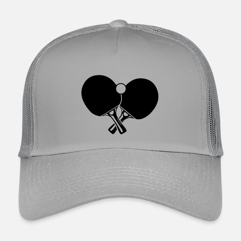 Two table tennis bats crossed with ball Kids’ Trucker Cap