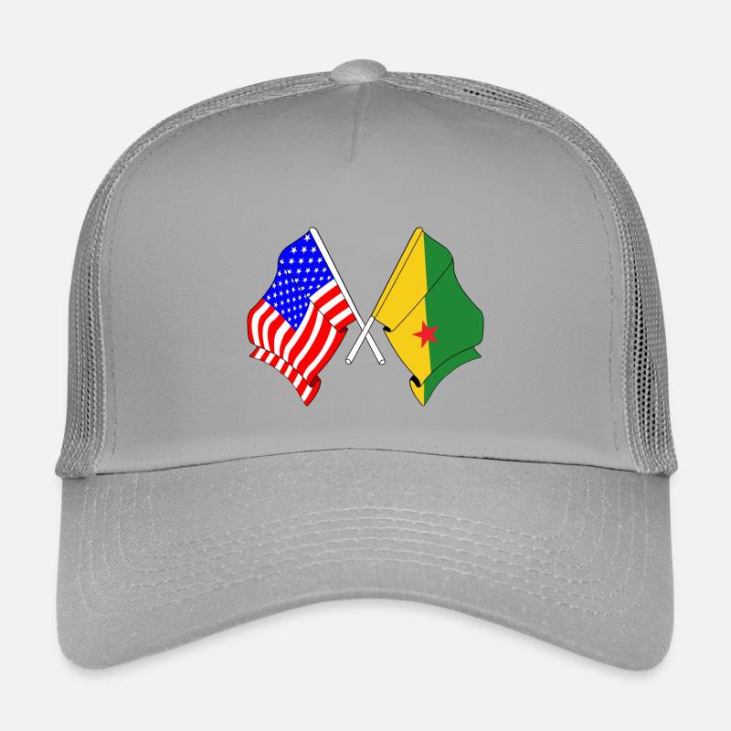 Drapeau des États-Unis et drapeau de la Guyane française Casquette trucker enfant