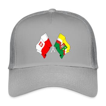 Flag of Poland, Lubusz crossed - Kids’ Trucker Cap - light grey - Front