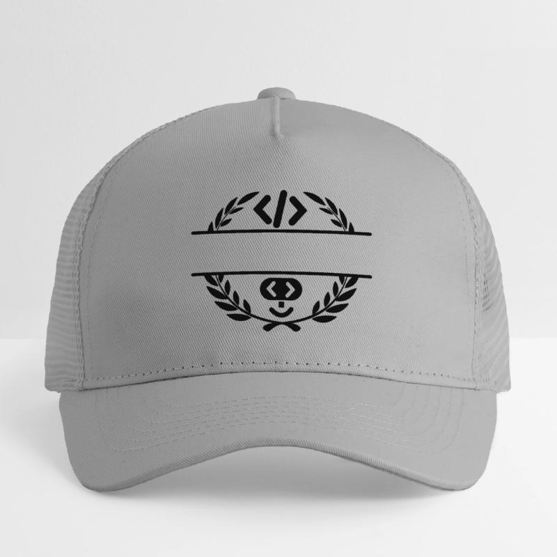 Code logo et code smiley dans une couronne de laurier Casquette trucker enfant
