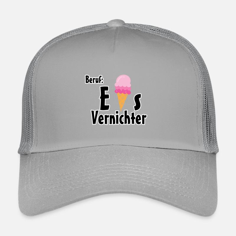Beruf - Eisvernichter Geschenk Eis Sommer - Kinder Trucker-Cap - Hellgrau