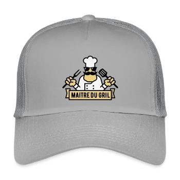 Maître Du Gril (Griller / Barbecue / BBQ / 3C) - Casquette trucker enfant - gris clair - Devant