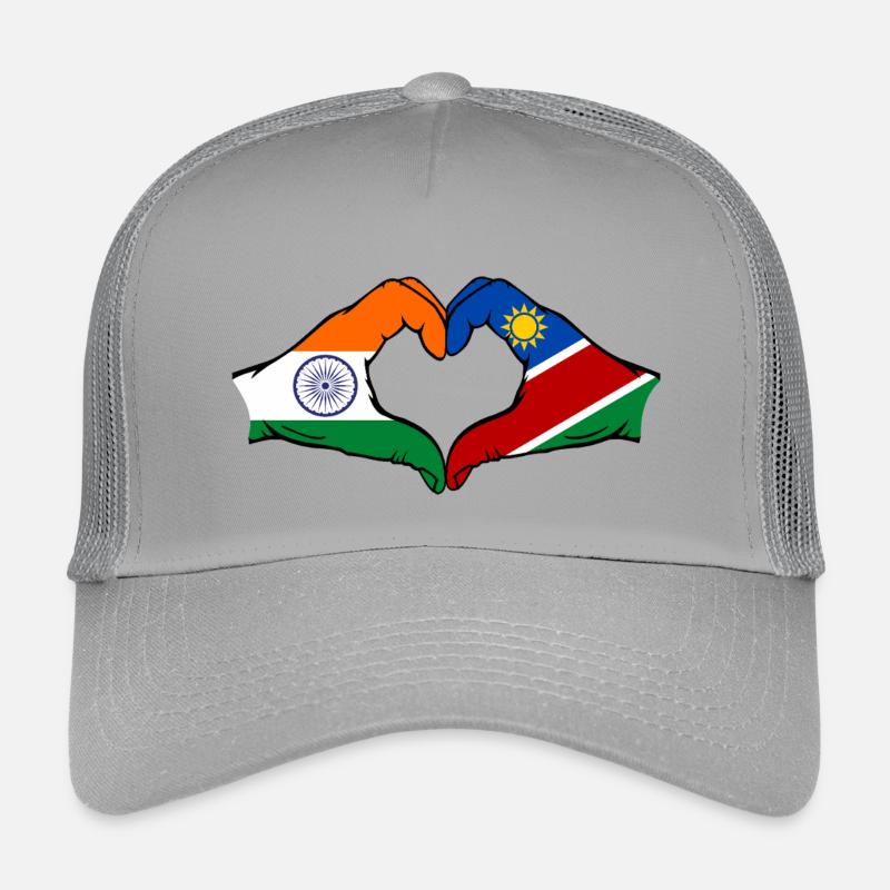 India Namibia Flag Hands Heart Shape Kids’ Trucker Cap